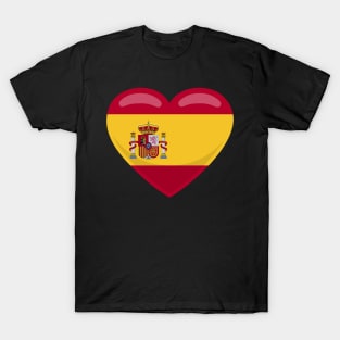 Spain Flag Heart T-Shirt